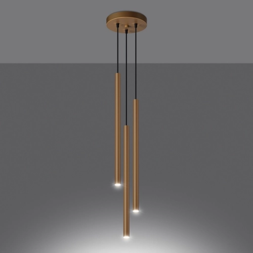 Závěsná lampa SOLLUX PASTELO 3P zlatá G9 3x8W bez žárovky SL.1172 (obrázek 9)