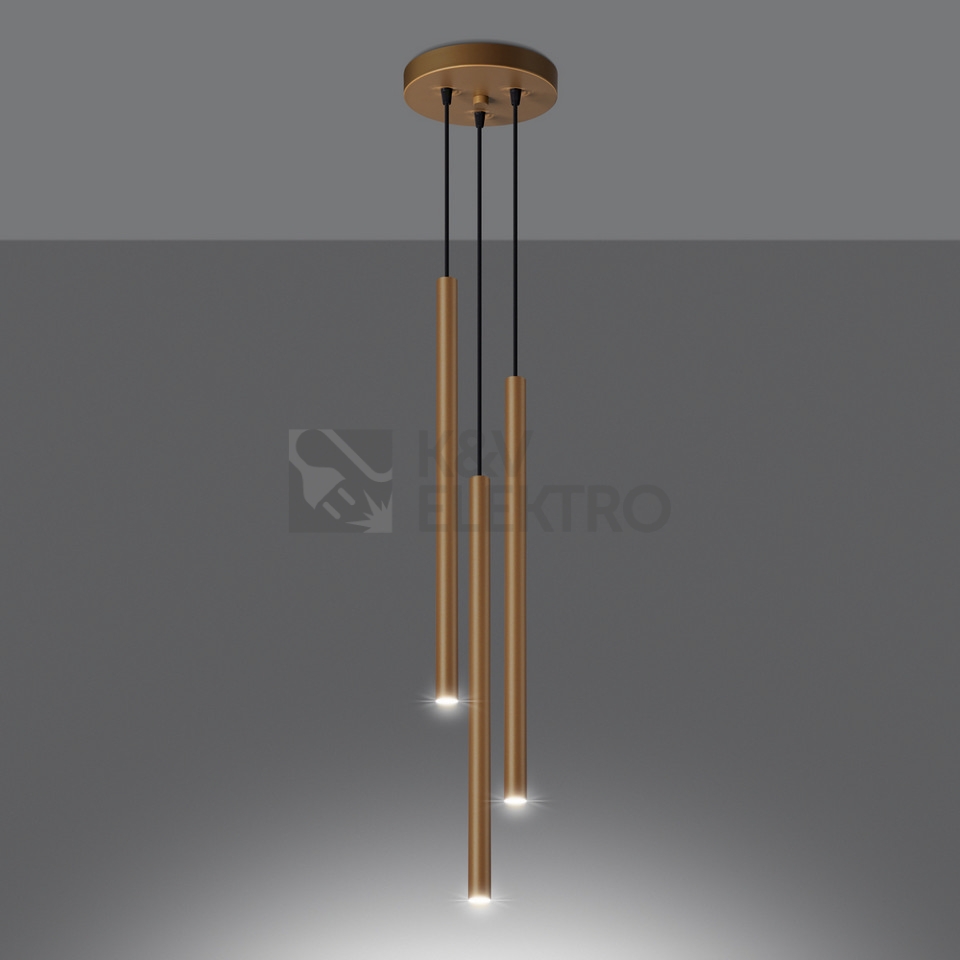 Obrázek produktu Závěsná lampa SOLLUX PASTELO 3P zlatá G9 3x8W bez žárovky SL.1172 2