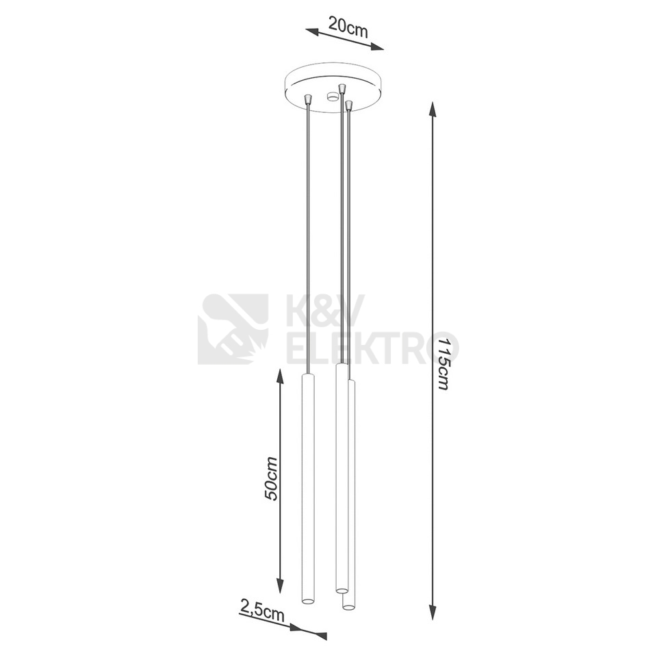Obrázek produktu Závěsná lampa SOLLUX PASTELO 3P zlatá G9 3x8W bez žárovky SL.1172 4