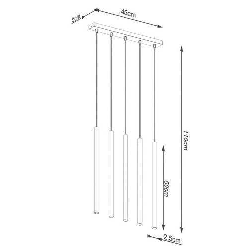 Závěsná lampa SOLLUX PASTELO 5L zlatá G9 5x8W bez žárovky SL.1173 (obrázek 9)