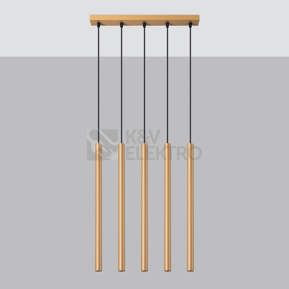 Obrázek produktu Závěsná lampa SOLLUX PASTELO 5L zlatá G9 5x8W bez žárovky SL.1173 1