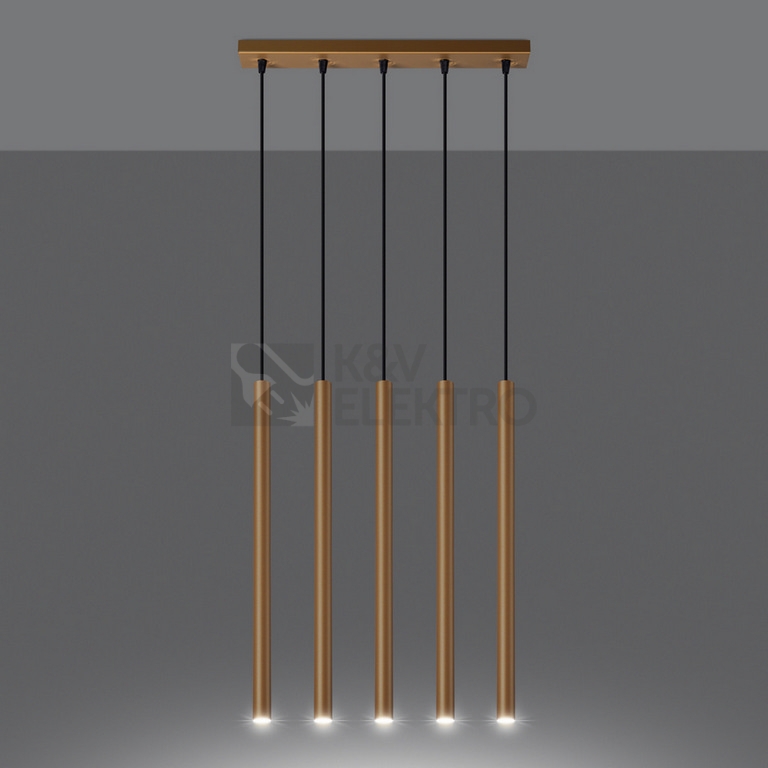 Obrázek produktu Závěsná lampa SOLLUX PASTELO 5L zlatá G9 5x8W bez žárovky SL.1173 2