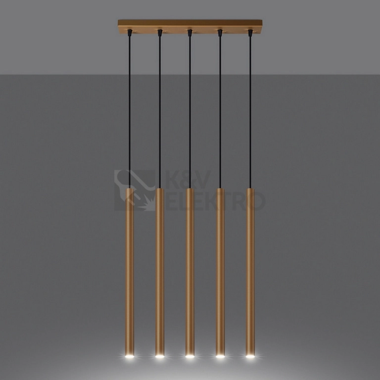 Obrázek produktu Závěsná lampa SOLLUX PASTELO 5L zlatá G9 5x8W bez žárovky SL.1173 2