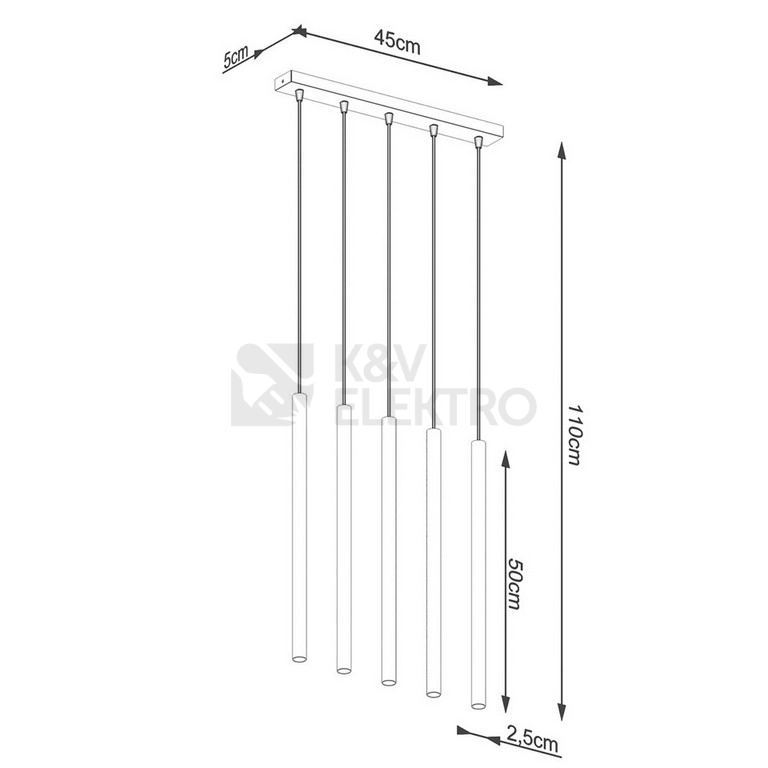 Obrázek produktu Závěsná lampa SOLLUX PASTELO 5L zlatá G9 5x8W bez žárovky SL.1173 4
