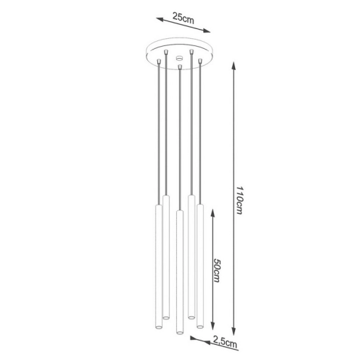 Závěsná lampa SOLLUX PASTELO 5P zlatá G9 5x8W bez žárovky SL.1174 (obrázek 6)