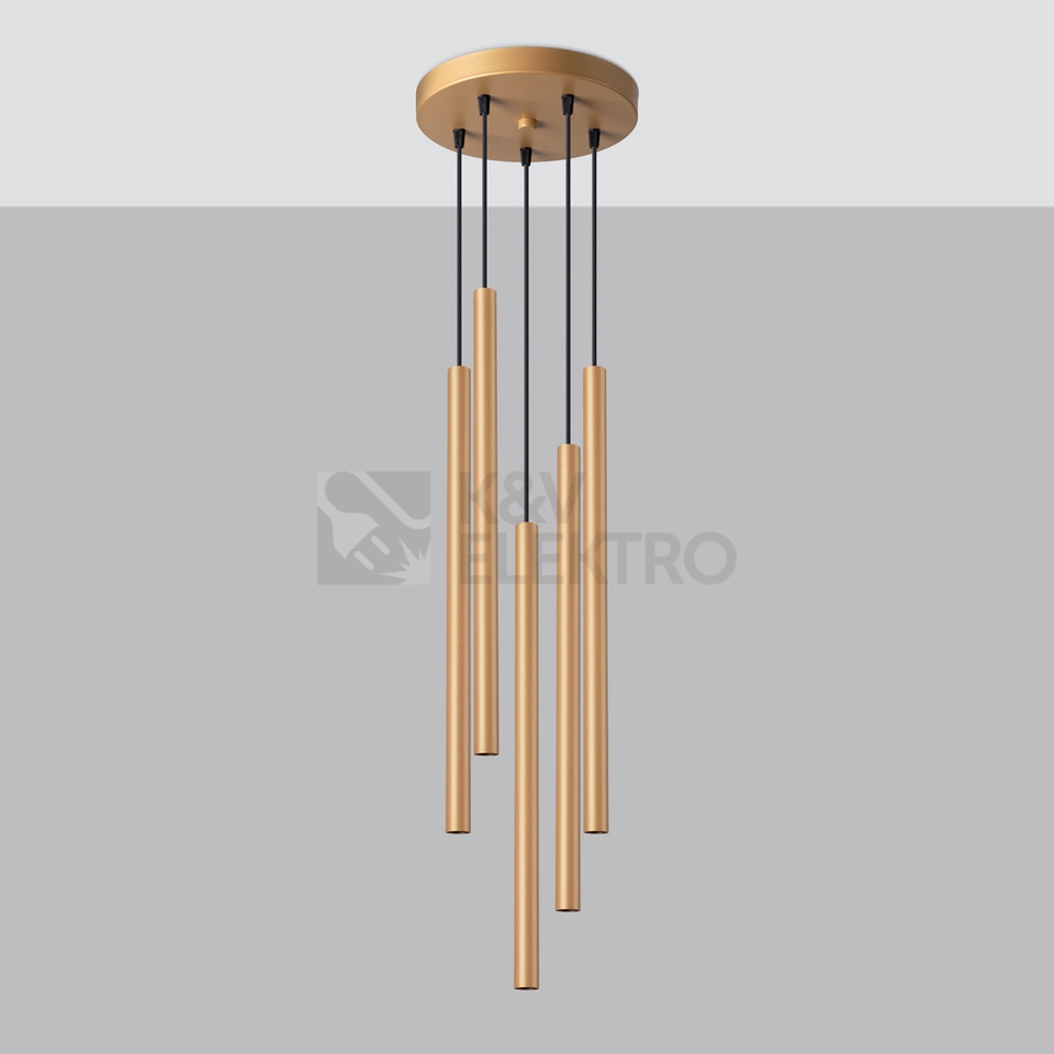 Obrázek produktu Závěsná lampa SOLLUX PASTELO 5P zlatá G9 5x8W bez žárovky SL.1174 1