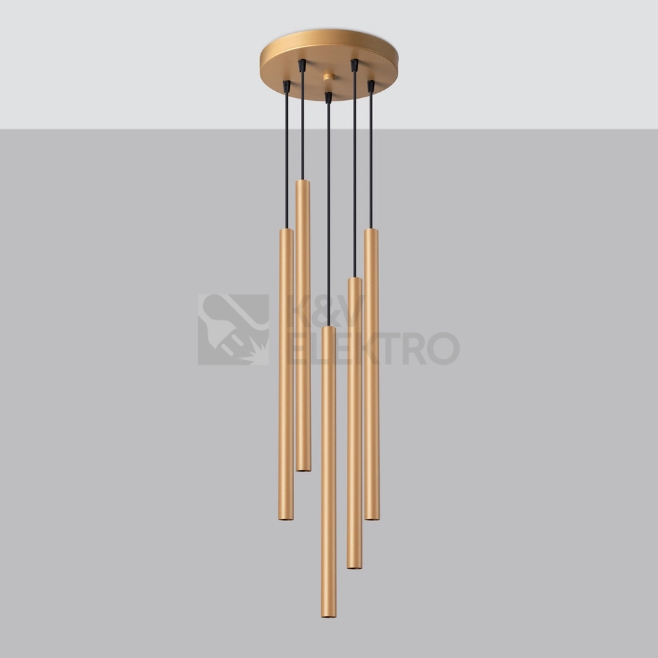 Obrázek produktu Závěsná lampa SOLLUX PASTELO 5P zlatá G9 5x8W bez žárovky SL.1174 1