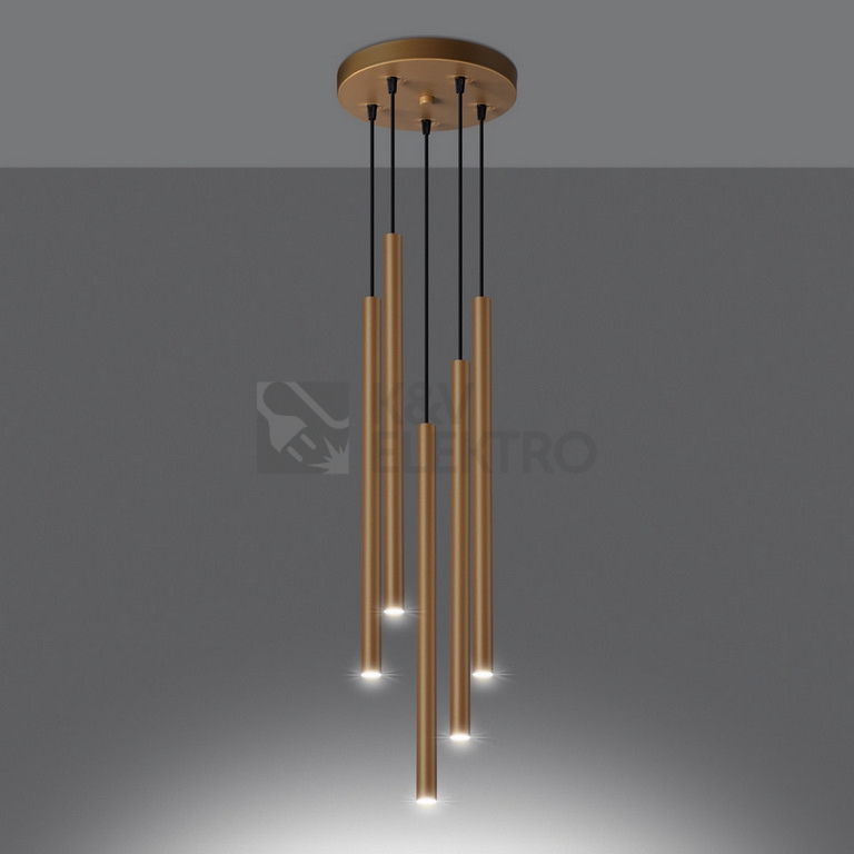 Obrázek produktu Závěsná lampa SOLLUX PASTELO 5P zlatá G9 5x8W bez žárovky SL.1174 2