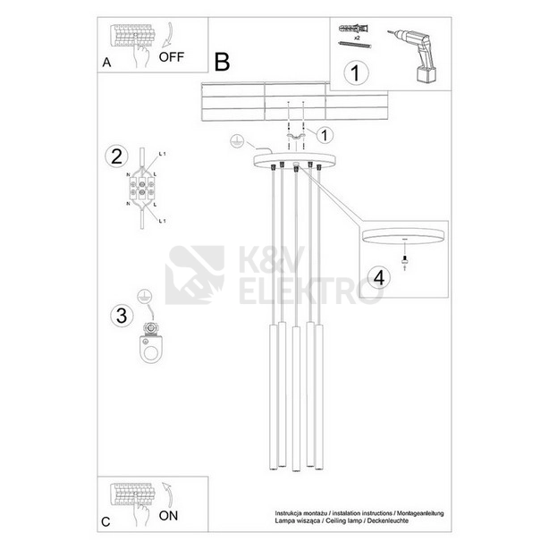 Obrázek produktu Závěsná lampa SOLLUX PASTELO 5P zlatá G9 5x8W bez žárovky SL.1174 5