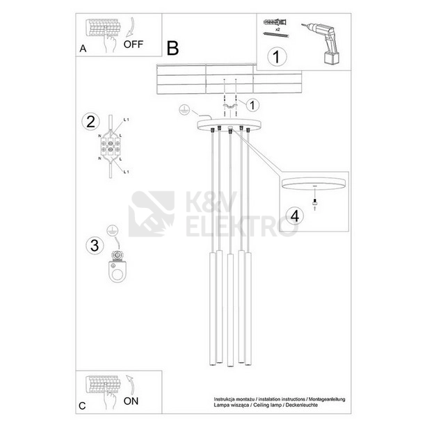 Obrázek produktu Závěsná lampa SOLLUX PASTELO 5P bílá G9 5x8W bez žárovky SL.1175 5