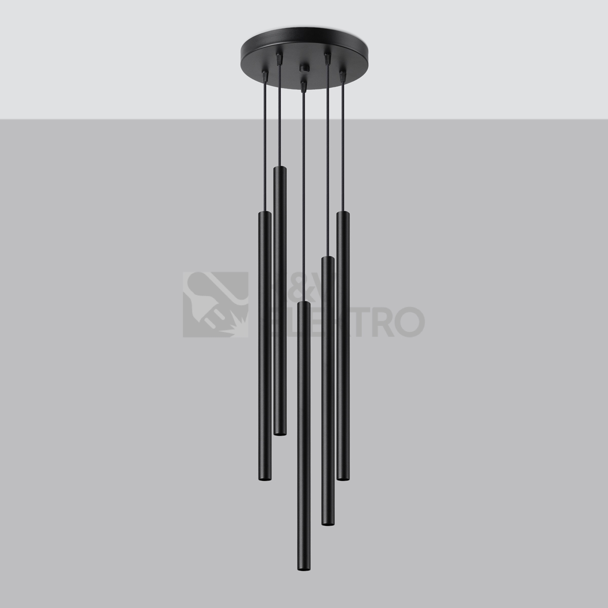 Obrázek produktu Závěsné svítidlo SOLLUX PASTELO 5P černé G9 5x8W bez žárovky SL.1176 1