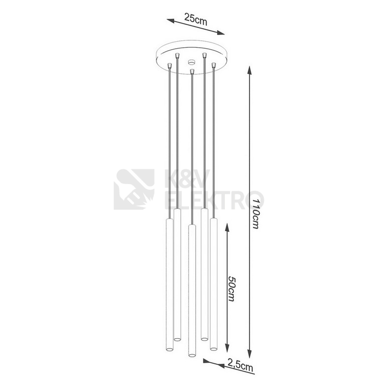 Obrázek produktu Závěsné svítidlo SOLLUX PASTELO 5P černé G9 5x8W bez žárovky SL.1176 4