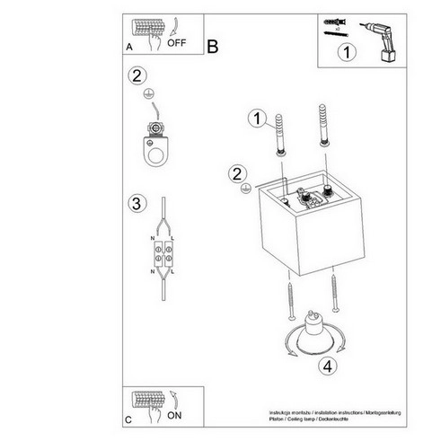Stropní svítidlo SOLLUX QUAD 1 zlaté GU10 1x10W bez žárovky SL.1182 (obrázek 5)