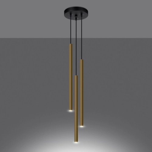 Závěsná lampa SOLLUX PASTELO 3P leštěné zlato G9 3x8W bez žárovky SL.1197 (obrázek 8)