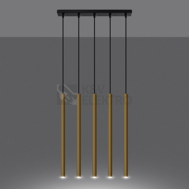 Obrázek produktu Závěsná lampa SOLLUX PASTELO 5L leštěné zlato G9 5x8W bez žárovky SL.1198 2