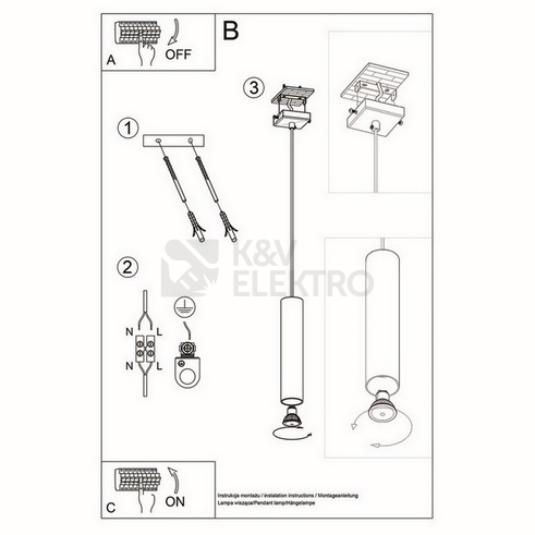 Obrázek produktu Závěsná lampa SOLLUX LAGOS 1 leštěné zlato GU10 1x10W bez žárovky SL.1200 5