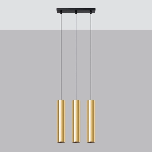 Závěsná lampa SOLLUX LAGOS 3 leštěné zlato GU10 3x10W bez žárovky SL.1201 (obrázek 7)