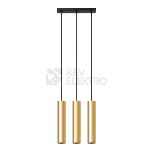Závěsná lampa SOLLUX LAGOS 3 leštěné zlato GU10 3x10W bez žárovky SL.1201