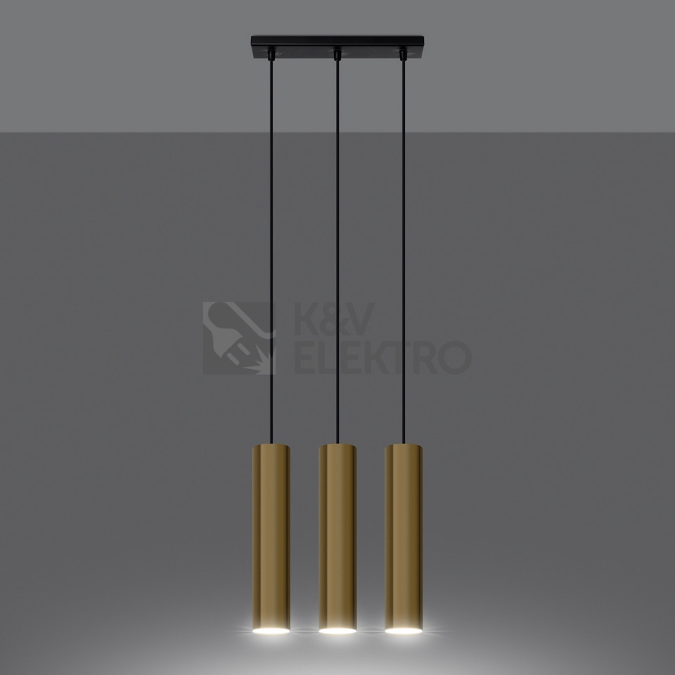 Obrázek produktu Závěsná lampa SOLLUX LAGOS 3 leštěné zlato GU10 3x10W bez žárovky SL.1201 2