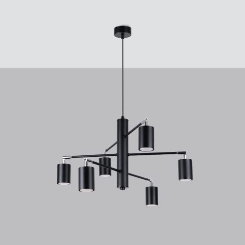 Lustr SOLLUX LEMMI 6 černý GU10 6x10W bez žárovky SL.1207 (obrázek 8)