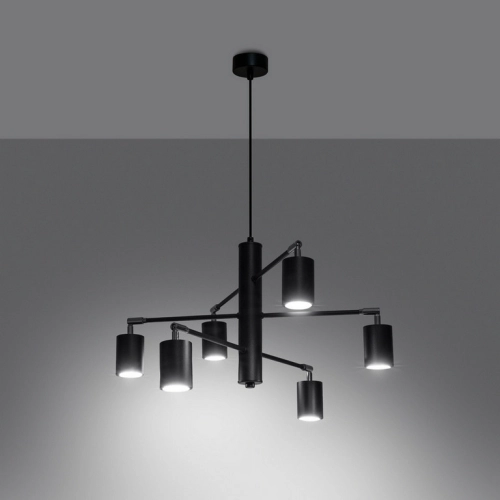 Lustr SOLLUX LEMMI 6 černý GU10 6x10W bez žárovky SL.1207 (obrázek 5)