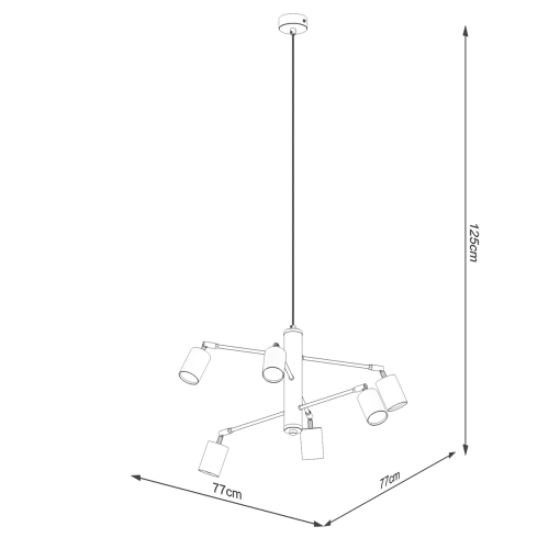 Lustr SOLLUX LEMMI 6 černý GU10 6x10W bez žárovky SL.1207 (obrázek 6)