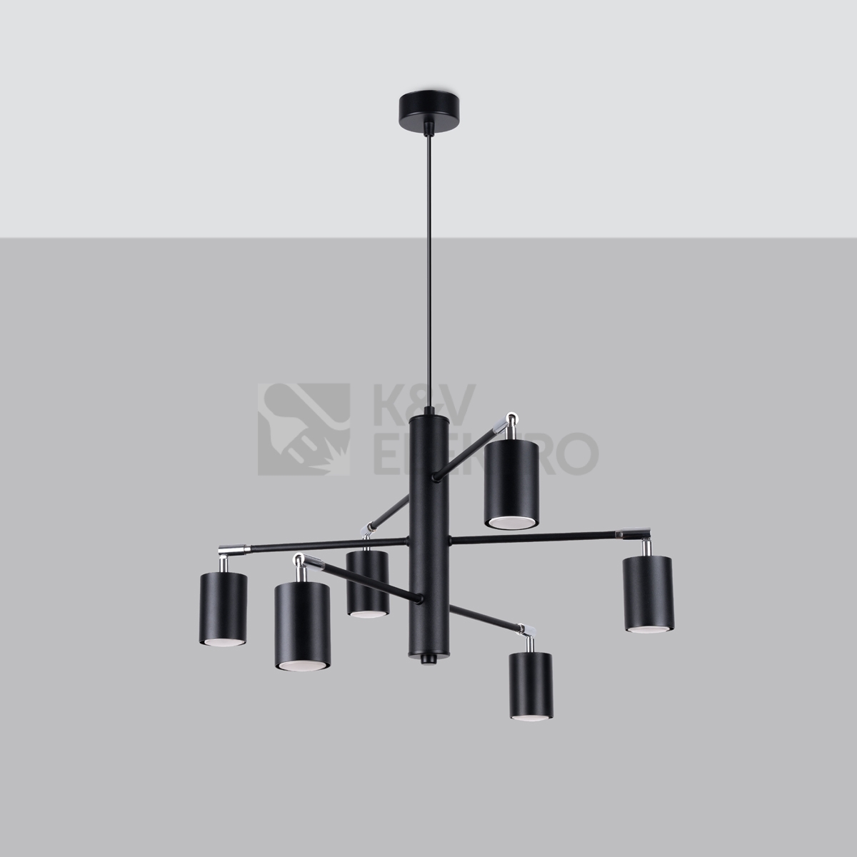 Obrázek produktu Lustr SOLLUX LEMMI 6 černý GU10 6x10W bez žárovky SL.1207 1