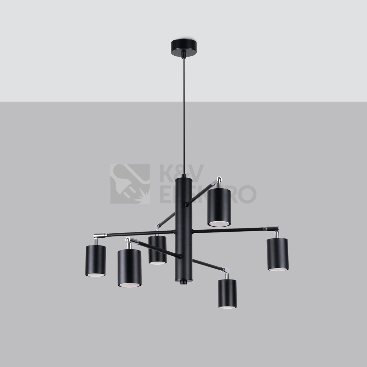 Obrázek produktu Lustr SOLLUX LEMMI 6 černý GU10 6x10W bez žárovky SL.1207 1