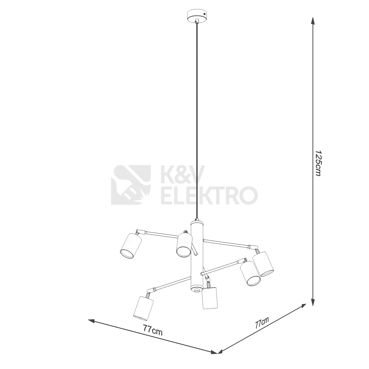 Obrázek produktu Lustr SOLLUX LEMMI 6 černý GU10 6x10W bez žárovky SL.1207 4