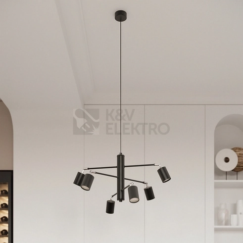 Obrázek produktu Lustr SOLLUX LEMMI 6 černý GU10 6x10W bez žárovky SL.1207 8