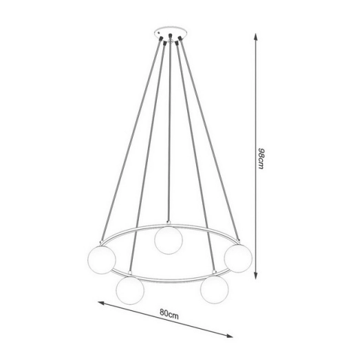 Lustr SOLLUX YOLI 5 G9 5x8W bez žárovky SL.1214 (obrázek 5)