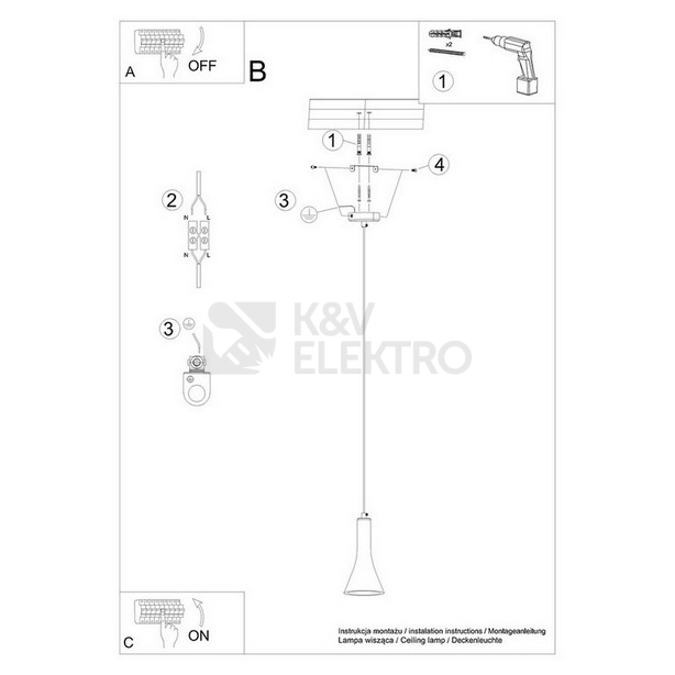 Obrázek produktu Závěsné svítidlo SOLLUX REA 1 beton E14 1x12W bez žárovky SL.1223 5