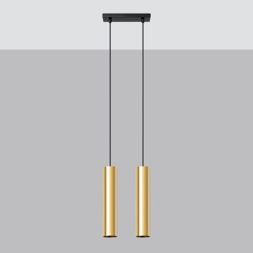 Závěsná lampa SOLLUX LAGOS 2 leštěné zlato GU10 2x10W bez žárovky SL.1241 (obrázek 7)