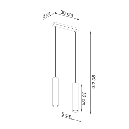 Závěsná lampa SOLLUX LAGOS 2 leštěné zlato GU10 2x10W bez žárovky SL.1241 (obrázek 2)