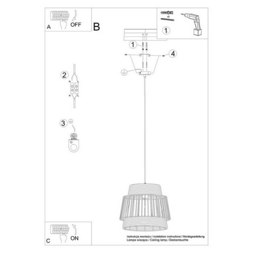 Závěsné svítidlo SOLLUX BRILO E27 1x15W bez žárovky SL.1253 (obrázek 4)