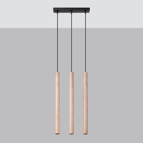 Závěsné svítidlo SOLLUX PASTELO 3L dřevo G9 3x8W bez žárovky SL.1267 (obrázek 9)