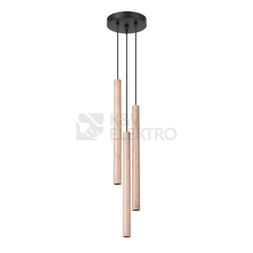 Závěsné svítidlo SOLLUX PASTELO 3P dřevo G9 3x8W bez žárovky SL.1268