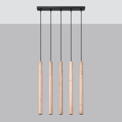 Závěsné svítidlo SOLLUX PASTELO 5L dřevo G9 5x8W bez žárovky SL.1269 (obrázek 3)