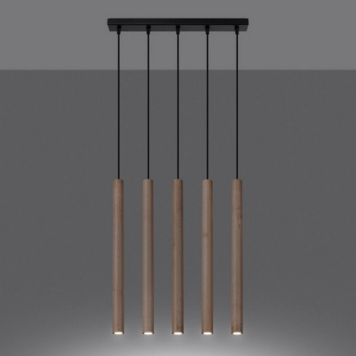 Závěsné svítidlo SOLLUX PASTELO 5L dřevo G9 5x8W bez žárovky SL.1269 (obrázek 8)