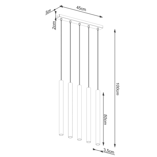 Závěsné svítidlo SOLLUX PASTELO 5L dřevo G9 5x8W bez žárovky SL.1269 (obrázek 7)