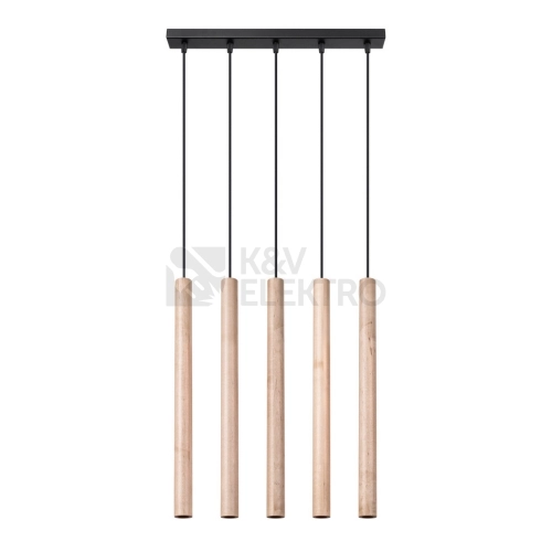 Závěsné svítidlo SOLLUX PASTELO 5L dřevo G9 5x8W bez žárovky SL.1269