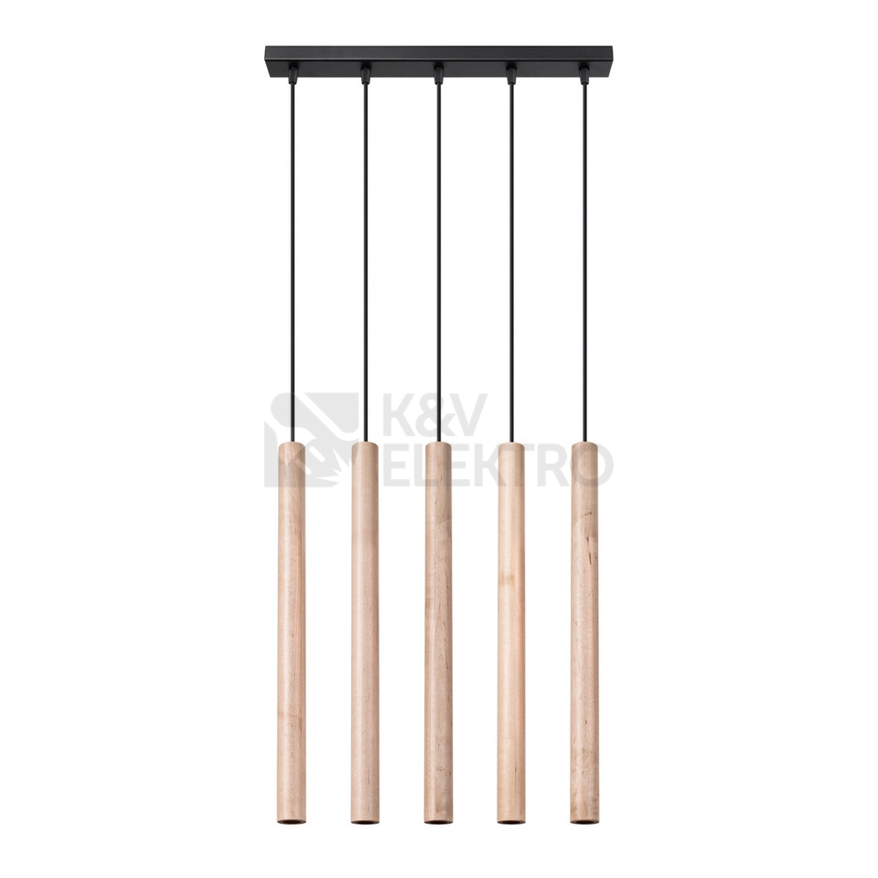 Obrázek produktu Závěsné svítidlo SOLLUX PASTELO 5L dřevo G9 5x8W bez žárovky SL.1269 0