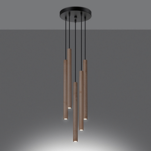 Závěsné svítidlo SOLLUX PASTELO 5P dřevo G9 5x8W bez žárovky SL.1270