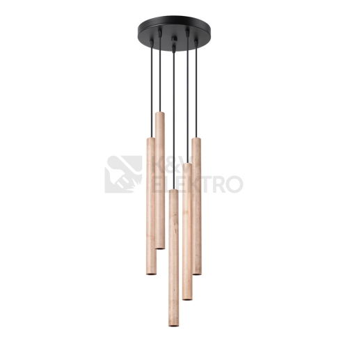 Závěsné svítidlo SOLLUX PASTELO 5P dřevo G9 5x8W bez žárovky SL.1270