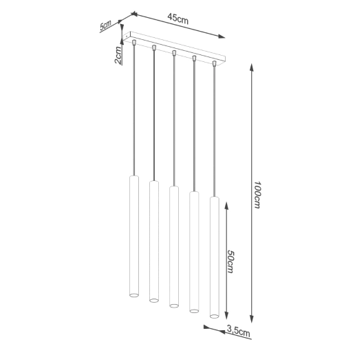 Závěsné svítidlo SOLLUX PASTELO 5L betonové G9 5x8W bez žárovky SL.1274 (obrázek 5)