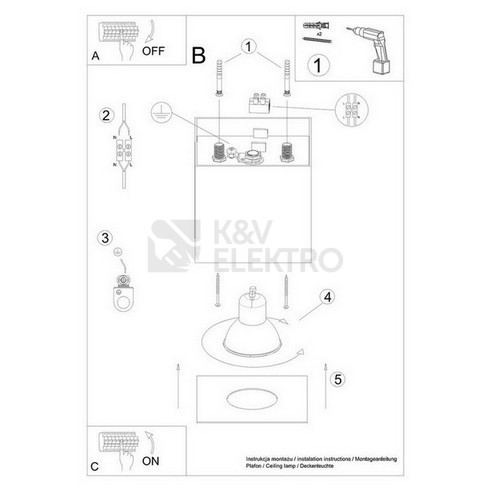 Obrázek produktu Stropní svítidlo SOLLUX HATI šedé GU10 1x10W bez žárovky SL.1278 5