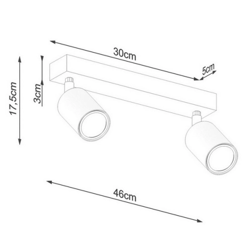 Stropní svítidlo SOLLUX VERDO 2 bílé GU10 2x10W bez žárovky SL.1286 (obrázek 4)