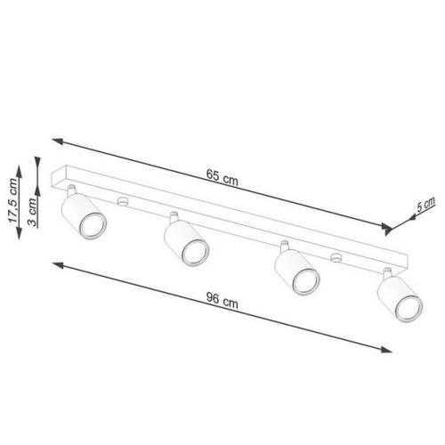 Stropní svítidlo SOLLUX VERDO 4 bílé GU10 4x10W bez žárovky SL.1289 (obrázek 5)