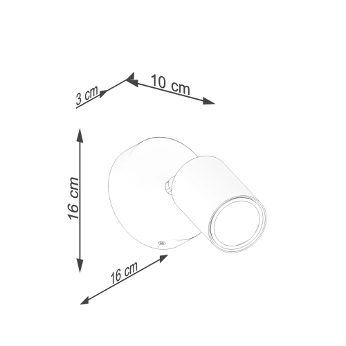 Nástěnné svítidlo SOLLUX VERDO černé GU10 1x10W bez žárovky SL.1290 (obrázek 3)