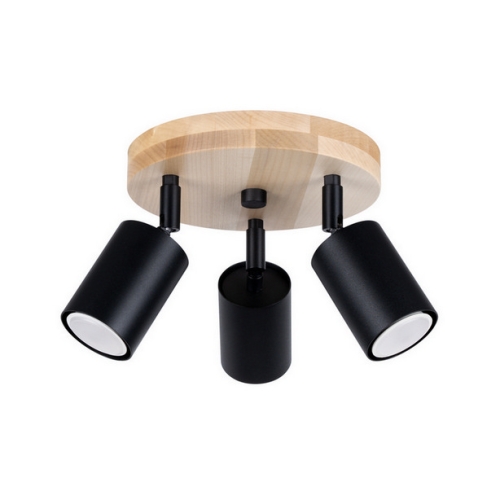 Stropní svítidlo SOLLUX VERDO 3P černé GU10 3x10W bez žárovky SL.1292